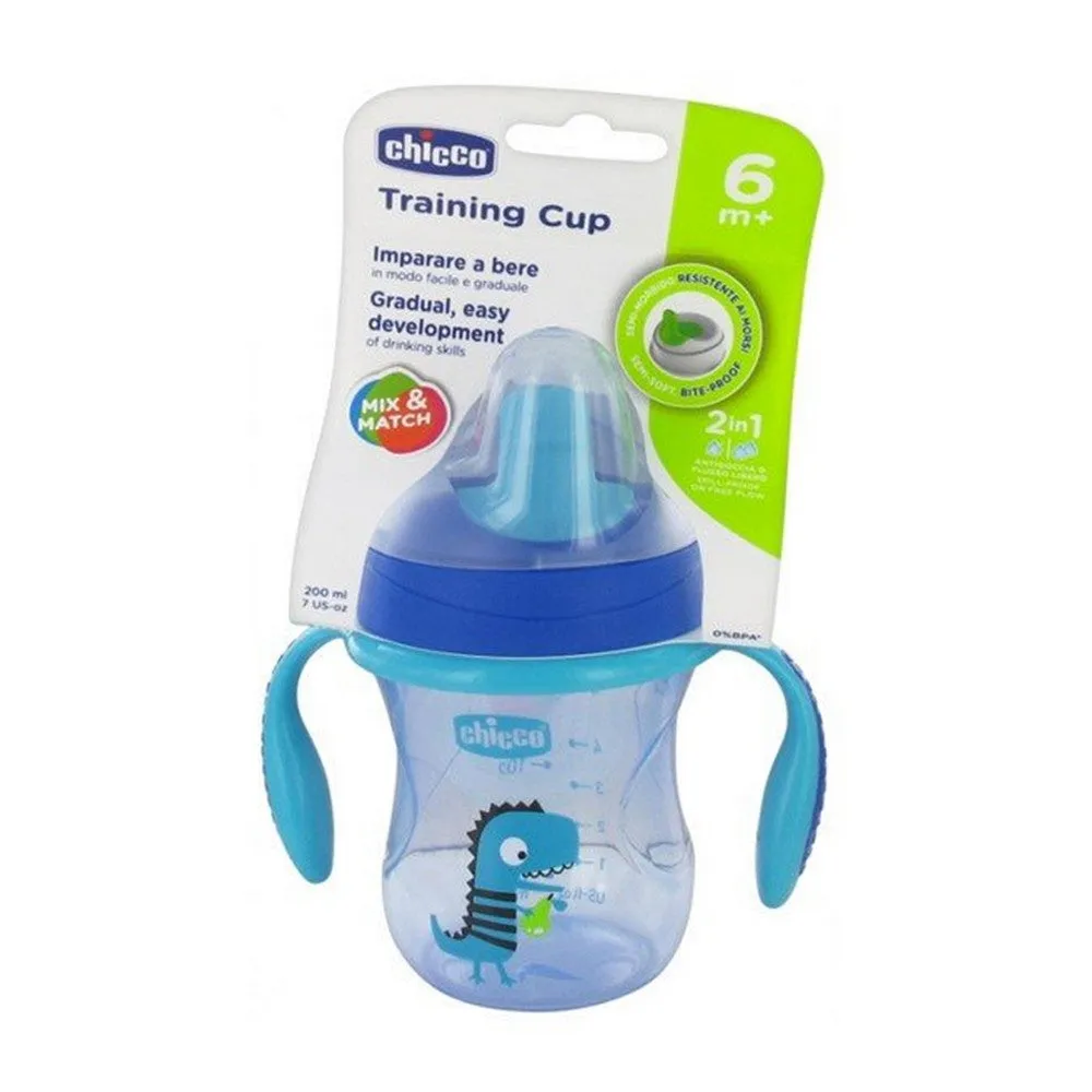 2 In 1 Chicco Training Cup 200ml- 6months  (Print May Vary)