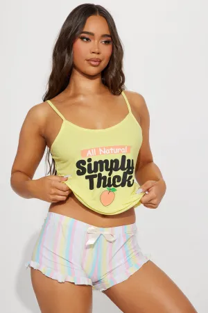 All Natural Simply Thick PJ Short Set - Yellow