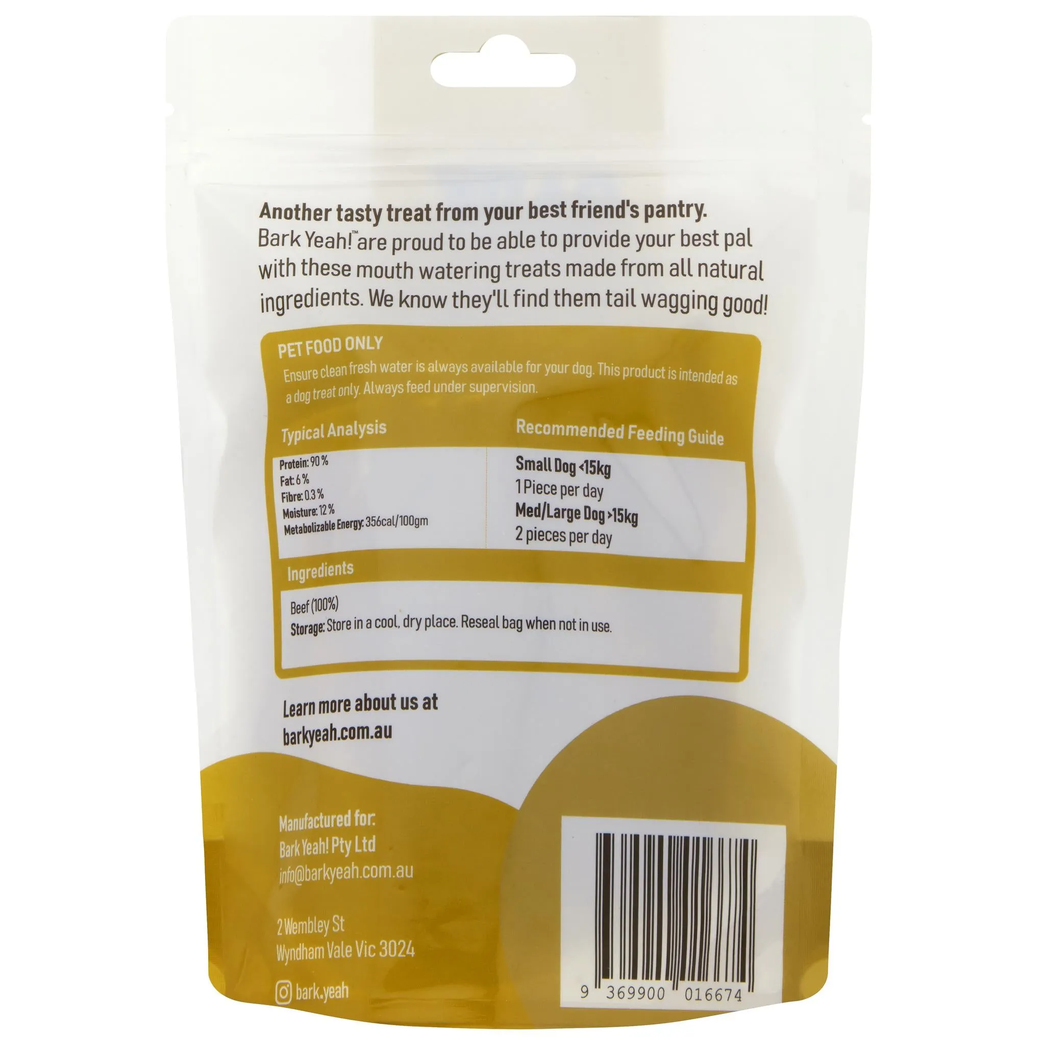 Bark Yeah! Bully Bites Dog Treat 180g