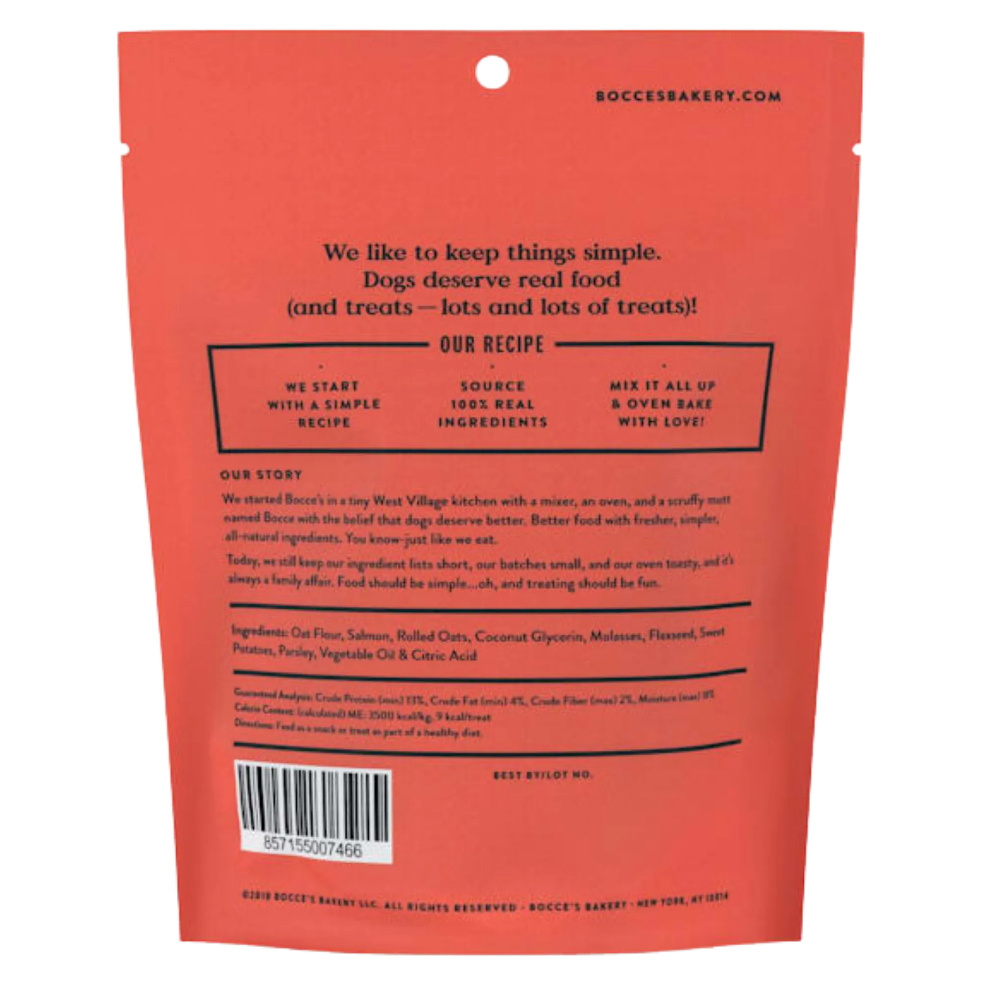 Bocce's Bakery Basic Soft & Chewy Salmon Wheat Free Dog Treats 6 oz