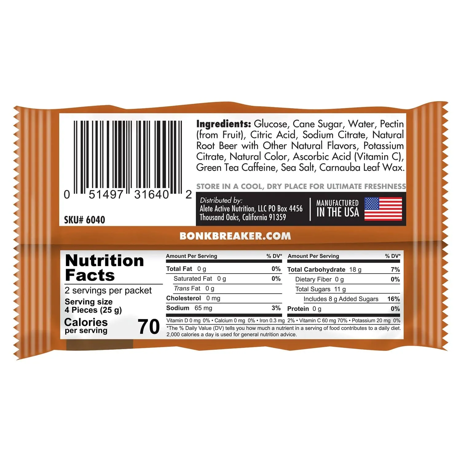 BonkBreaker Root Beer w/ Caffeine Chews