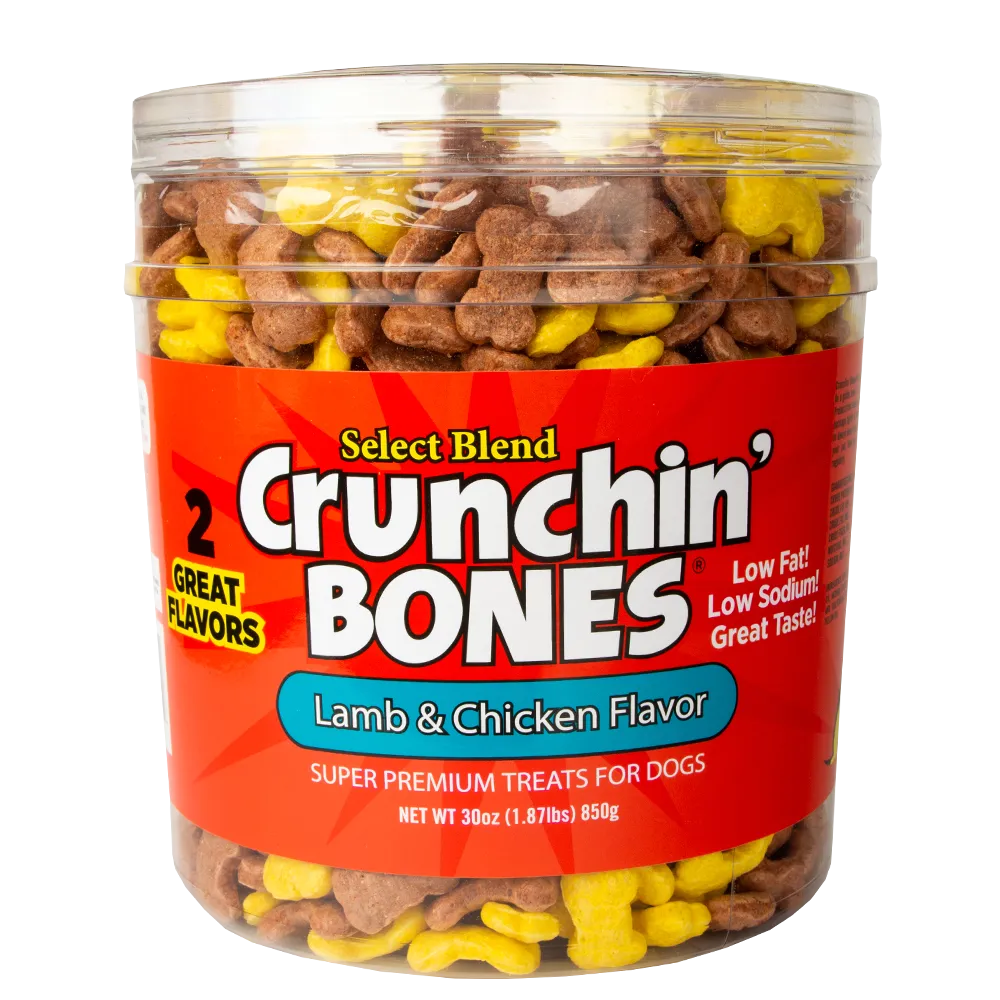 Crunchin' Bones Lamb Meal & Rice with Chicken & Rice Puffed Treats Bulk QTY