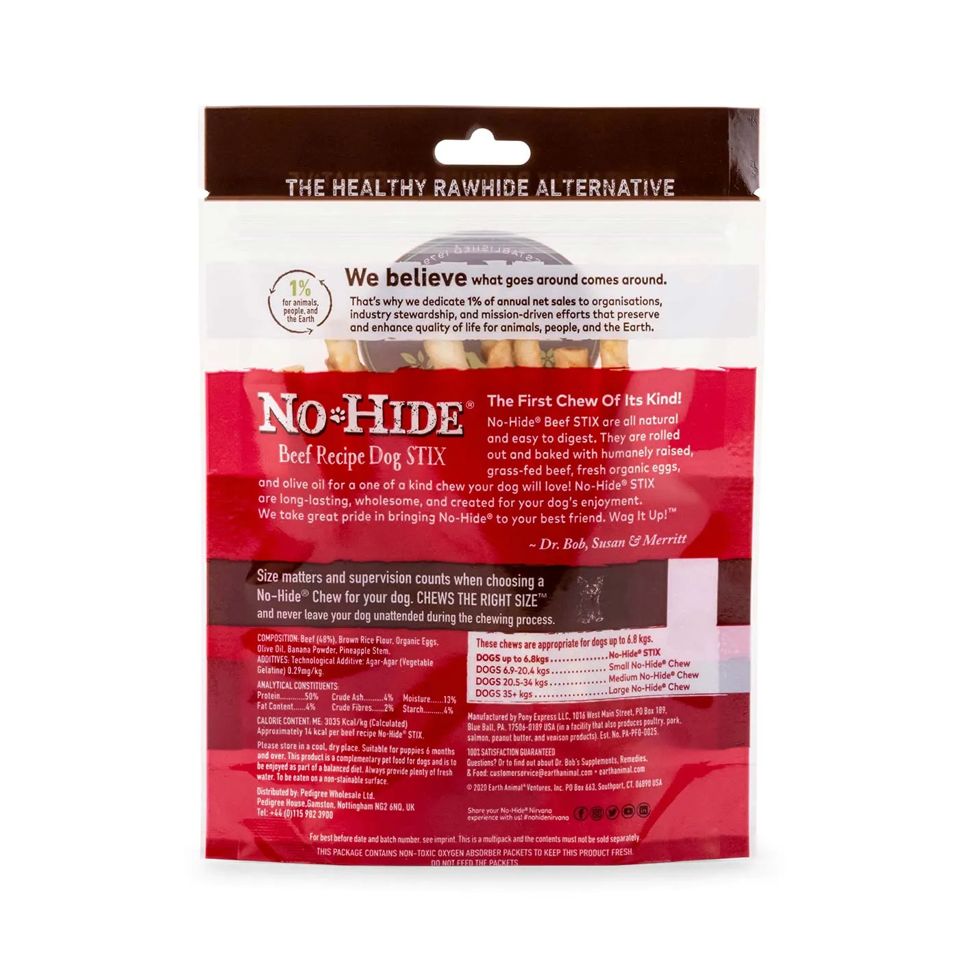 Earth Animal No Hide Beef Dog Stix 45g