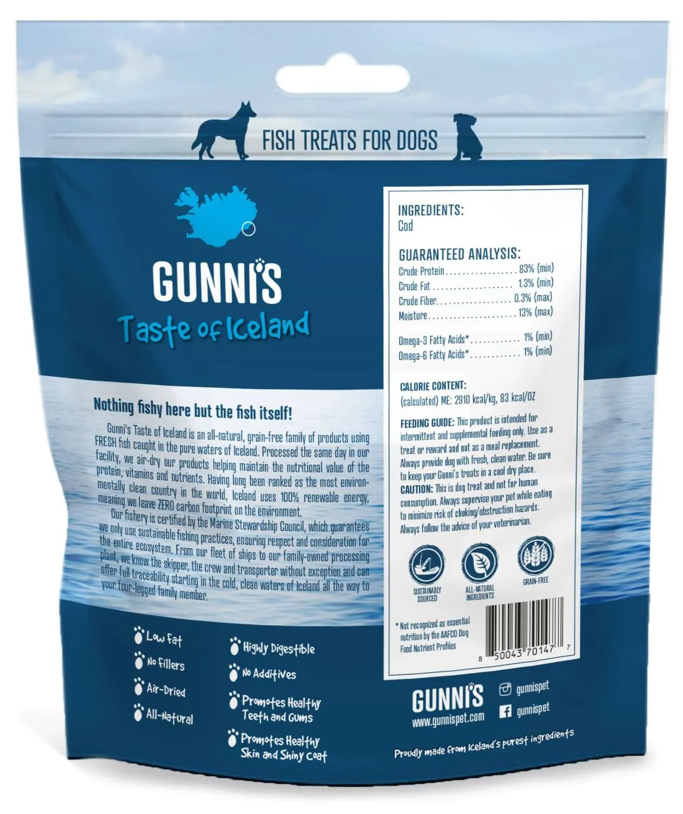 GUNNI’S Cod Wafers Dog Treats 141g
