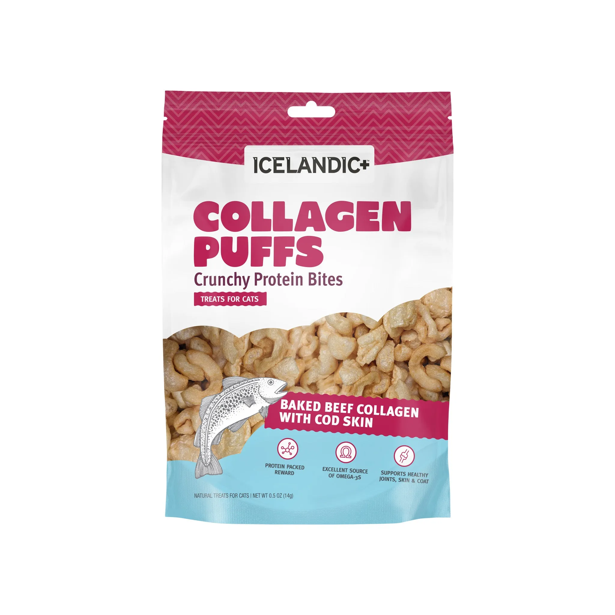 Icelandic  Beef Collagen Mini Puffs Dehydrated Cat Treats