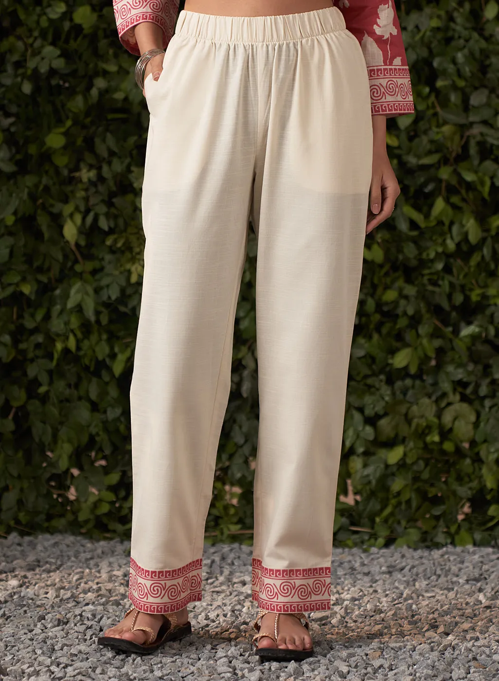 June Watermelon Pink Printed Rayon Co-ord Set for Women