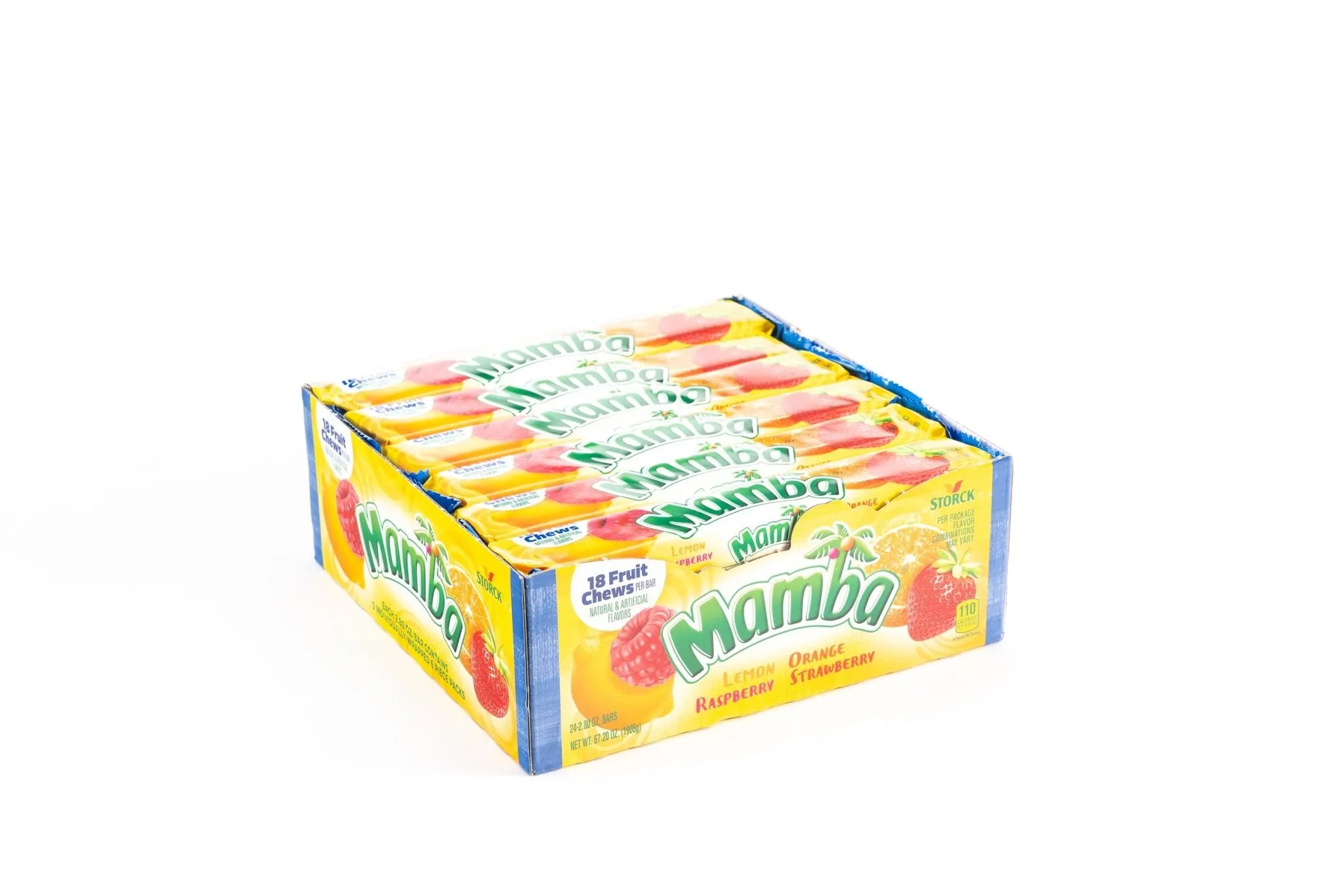 Mamba 18 Fruit Chews Flavors Bulk Box  Bag (2.8 oz, 24 ct)