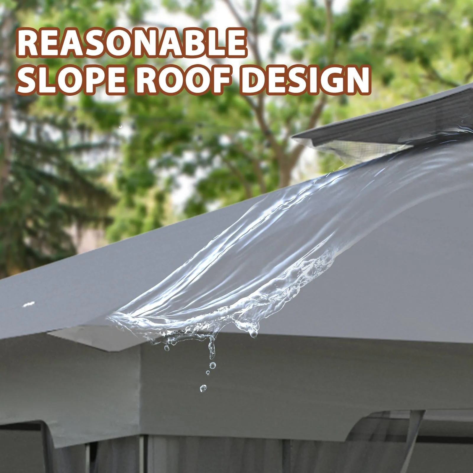 Patio Soft Top Gazebo with Mosquito Netting 13x11 at Top, 12x10 Footprint