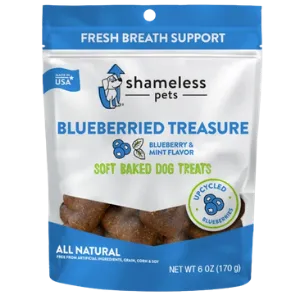 Shameless Pets Soft-Baked Blueberried Treasure Biscuits for Dogs, 6oz
