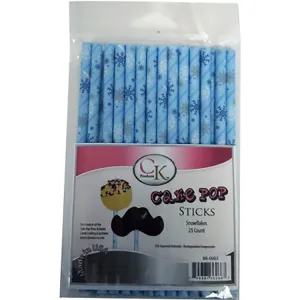 Snowflake Cake Pop Sticks 25 Count