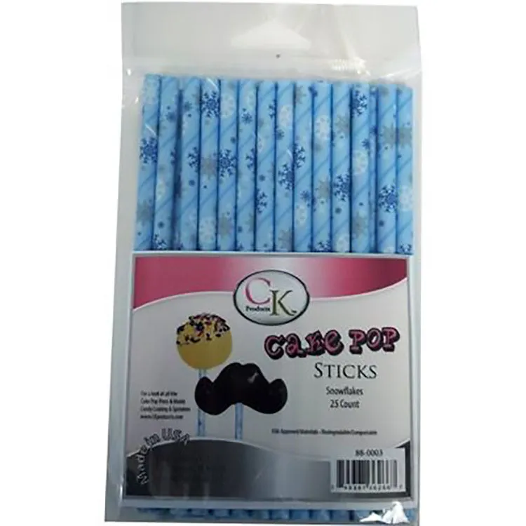 Snowflake Cake Pop Sticks 25 Count