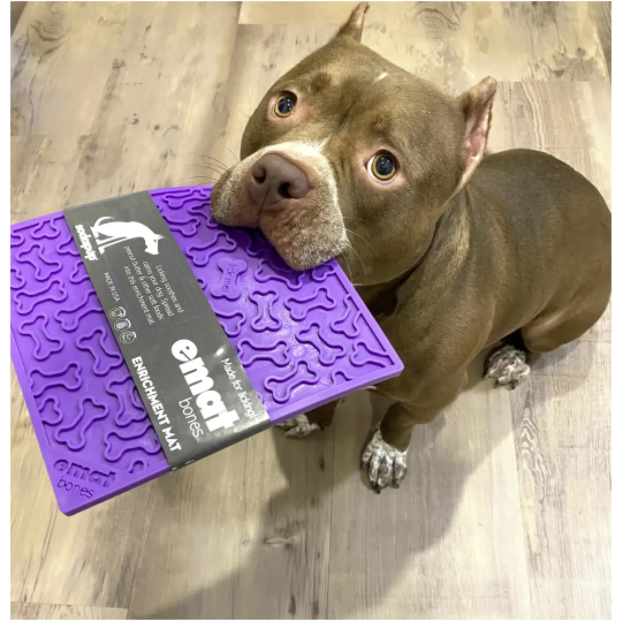 SodaPup Enriching Lick Mat Bones Large Purple