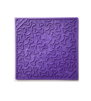 SodaPup Enrichment Lick Mat For Dogs (Square / Purple Bones)
