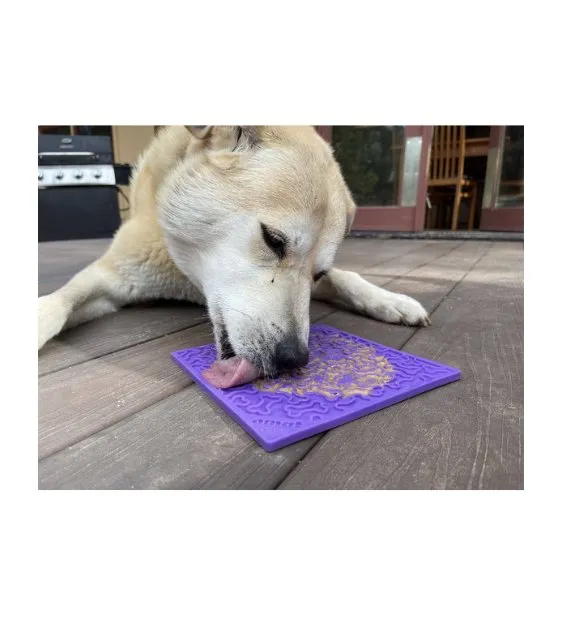 SodaPup Enrichment Lick Mat For Dogs (Square / Red Bones)