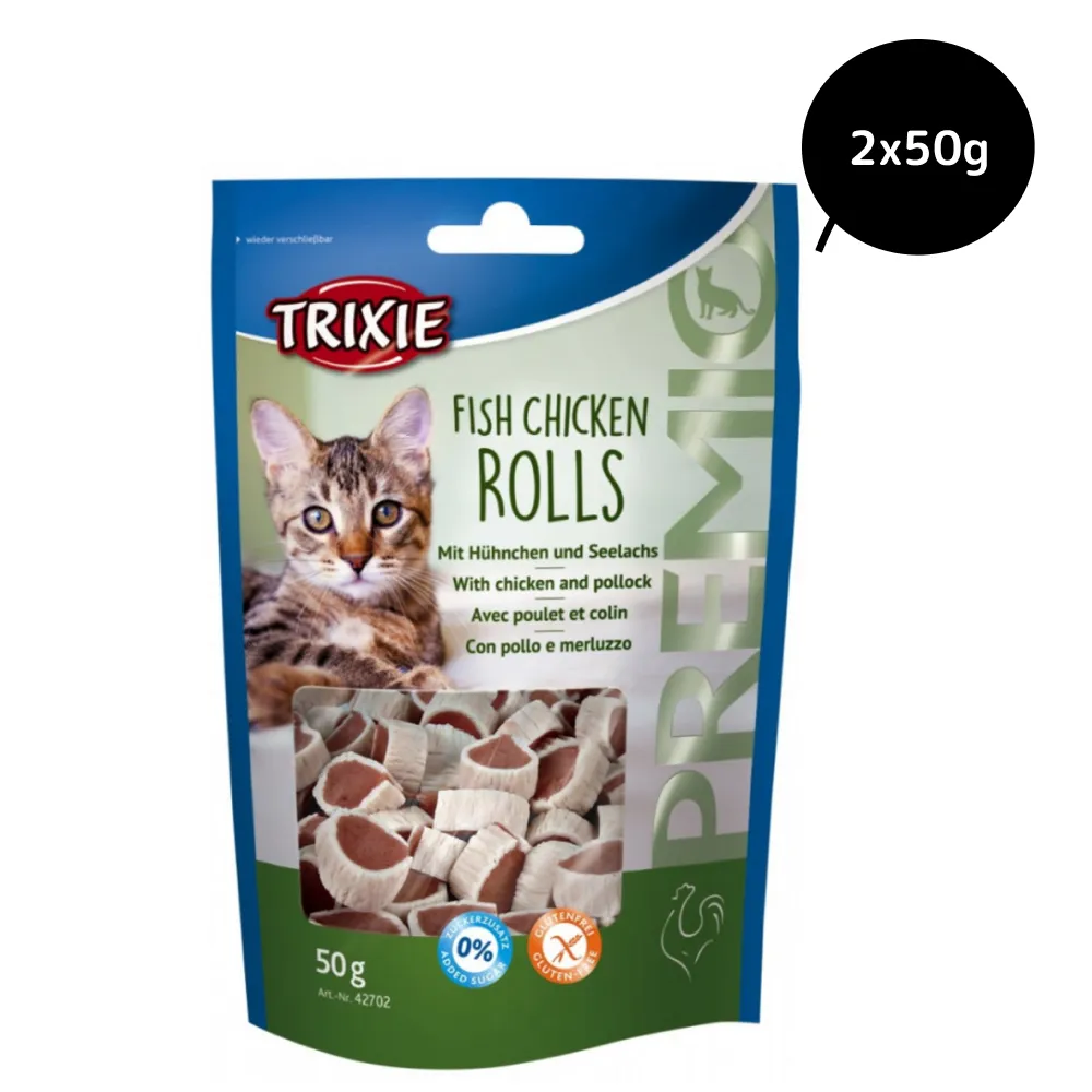 Trixie Premio Fish and Chicken Rolls Cat Treats