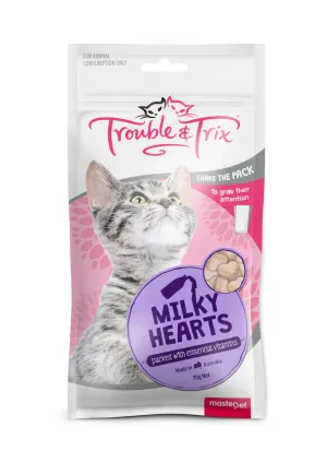Trouble & Trix Milky Heart Treats For Cats 70g