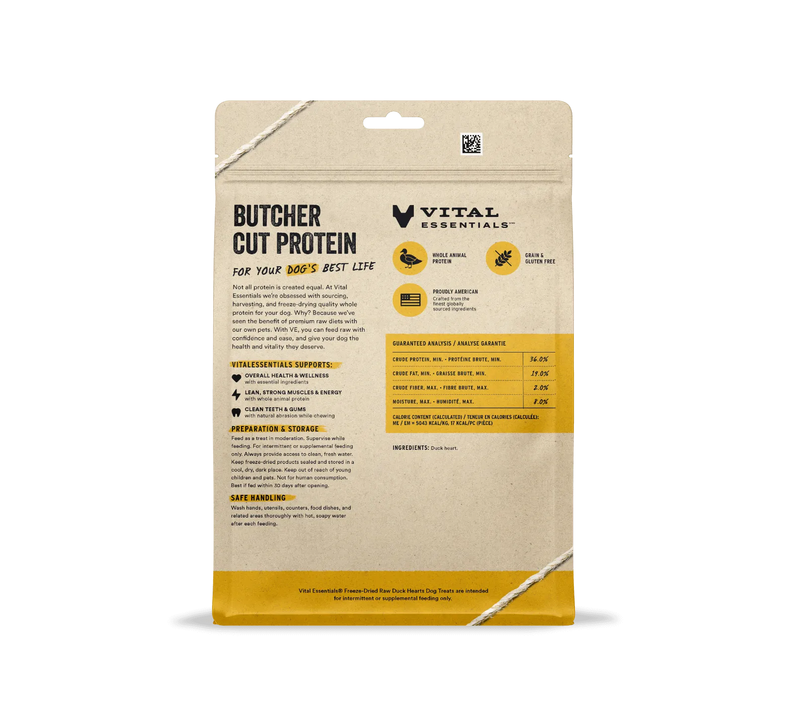 Vital Essentials Freeze-Dried Duck Hearts Dog Treats