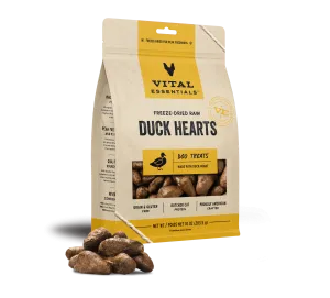 Vital Essentials Freeze-Dried Duck Hearts Dog Treats